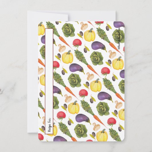 Vegetable Recipe Cards Kaart (Achterkant)