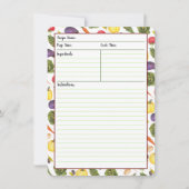 Vegetable Recipe Cards Kaart (Voorkant)