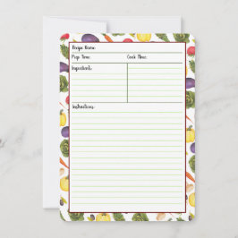Vegetable Recipe Cards Kaart