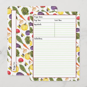 Vegetable Recipe Cards Kaart