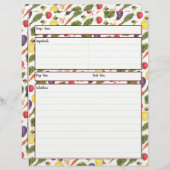 Vegetable Recipheet (Voorkant / Achterkant)