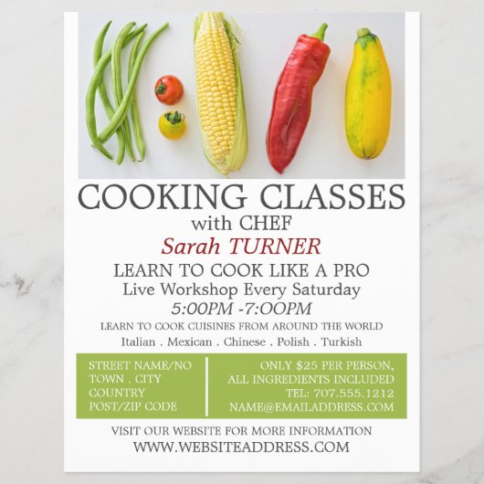 Vegetable Selection, Cooking Classes Adverteren Flyer (Voorkant)
