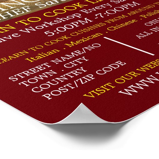 Vegetable Selection, Cooking Classes Adverteren Poster (Hoek)