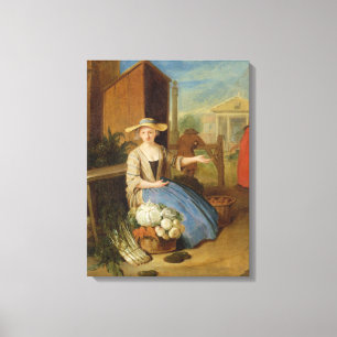 Vegetable Seller, Covent Garden, c.1726 (olie op p Canvas Afdruk