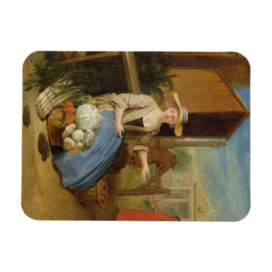 Vegetable Seller, Covent Garden, c.1726 (olie op p Magneet (Horizontaal)