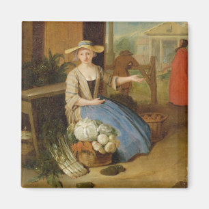 Vegetable Seller, Covent Garden, c.1726 (olie op p Magneet