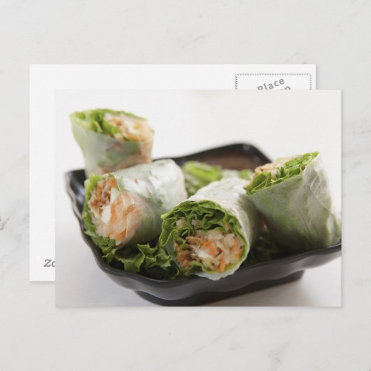 Vegetable Spring Rolls Briefkaart (Voorkant / Achterkant)
