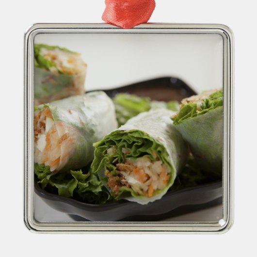 Vegetable Spring Rolls Metalen Ornament (Voorkant)