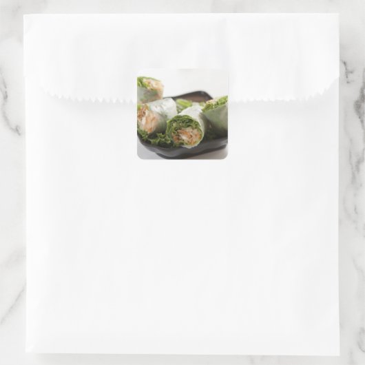 Vegetable Spring Rolls Vierkante Sticker (Tas)