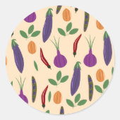 Vegetable Sticker Pack – Eggplant, Chili, Peas (Voorkant)