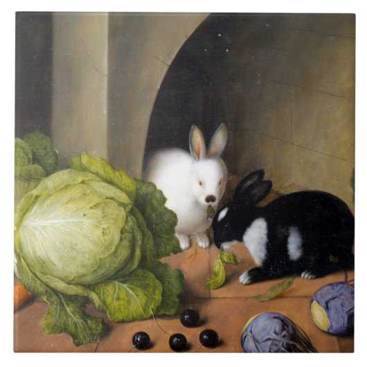 Vegetable Stillife met Bunny Tegeltje (Voorkant)