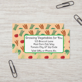 Vegetable Themed Custom Business Cards Visitekaartje
