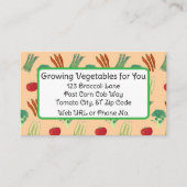 Vegetable Themed Custom Business Cards Visitekaartje (Voorkant)