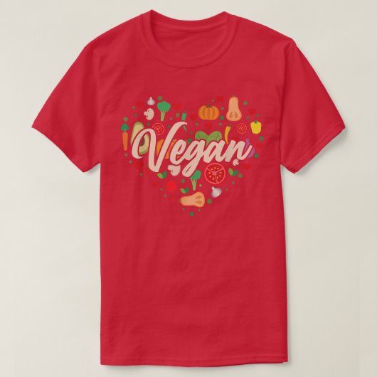 Vegetable Vegan Heart T-shirt (Design voorkant)