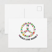 Vegetable Veggie Peace Sign Vegan Briefkaart (Voorkant / Achterkant)