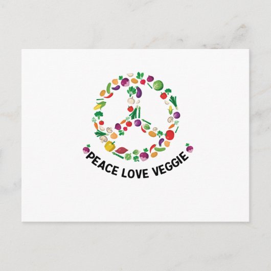 Vegetable Veggie Peace Sign Vegan Briefkaart (Voorkant)