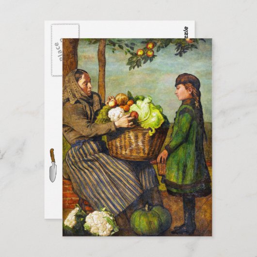 Vegetable Vendor Briefkaart (Voorkant / Achterkant)