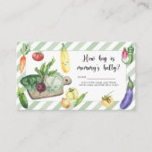Vegetables baby shower - How big is mommy's belly Informatiekaartje (Voorkant)