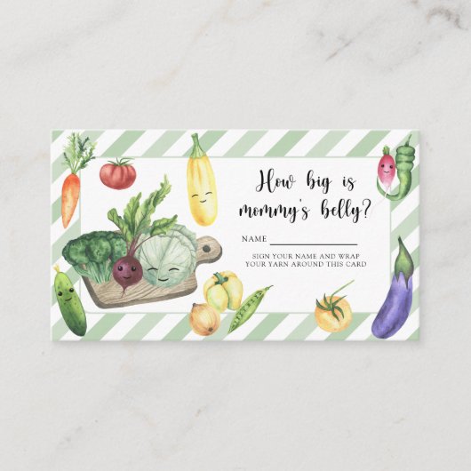 Vegetables baby shower - How big is mommy's belly Informatiekaartje (Voorkant)