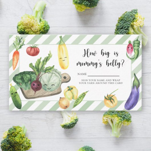 Vegetables baby shower - How big is mommy's belly Informatiekaartje