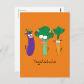 Vegetables Bulls Cute Kinder Cartoon Briefkaart (Voorkant / Achterkant)