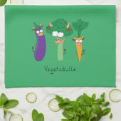 Vegetables Bulls Cute Kinder Cartoon Theedoek (Gevouwen)