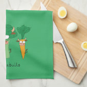 Vegetables Bulls Cute Kinder Cartoon Theedoek (Quarter Fold)