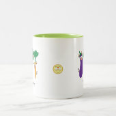 Vegetables Bulls Cute Kinder Cartoon Tweekleurige Koffiemok (Center)