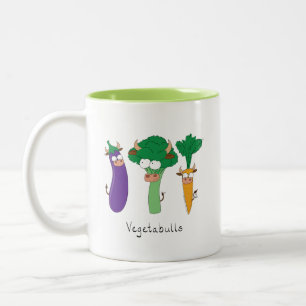 Vegetables Bulls Cute Kinder Cartoon Tweekleurige Koffiemok