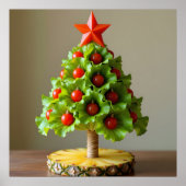 Vegetables Christmas Tree, Lettuce Leaves & Cherry Poster (Voorkant)