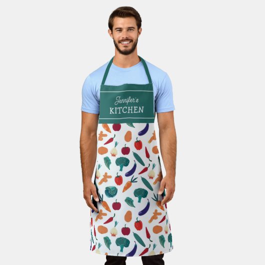 Vegetables Custom Kitchen Unisex Schort (Gedragen)