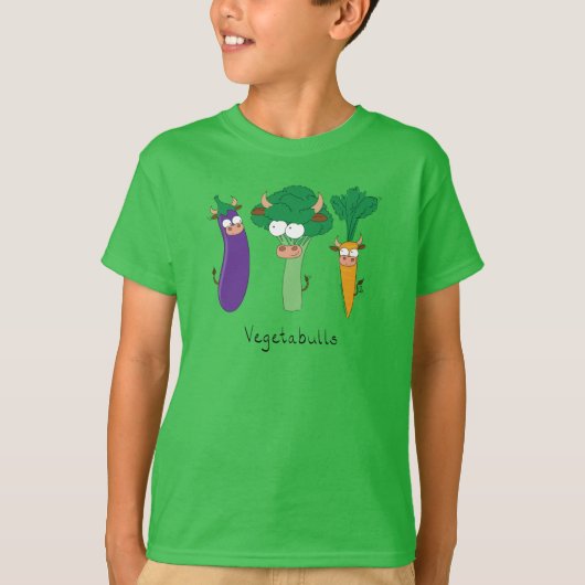 Vegetables Cute Kinder Funny Cartoon T-shirt (Voorkant)
