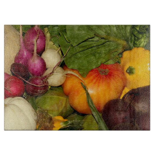 Vegetables Decorative Glass Cutting Board Snijplank (Voorkant)
