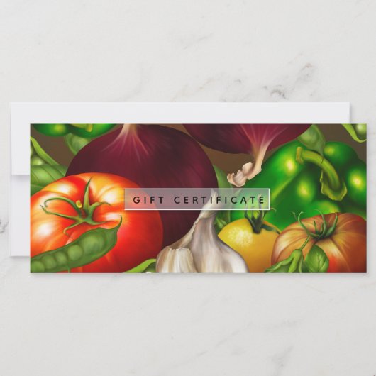 Vegetables en kruiden Organic Food Gift Certificat (Voorkant)