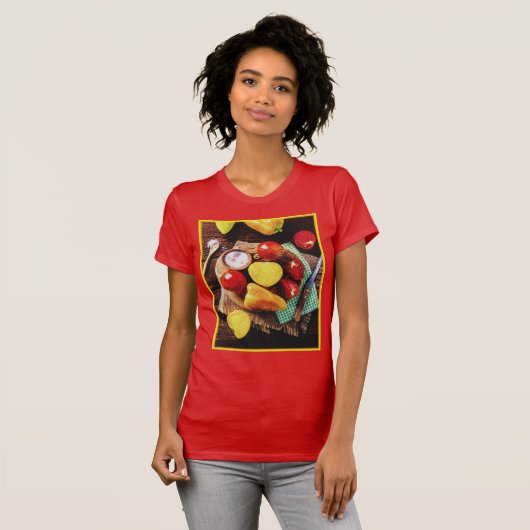 "Vegetables Homemade Salad", een foto van de Cute  T-shirt (Voorkant volledig)