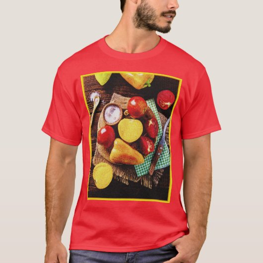 "Vegetables Homemade Salad", een foto van de Cute  T-shirt (Voorkant)