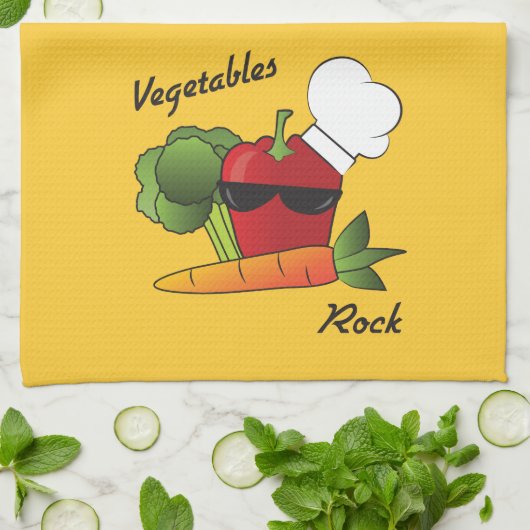 Vegetables Rock Theedoek (Gevouwen)