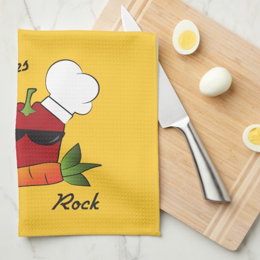 Vegetables Rock Theedoek (Quarter Fold)