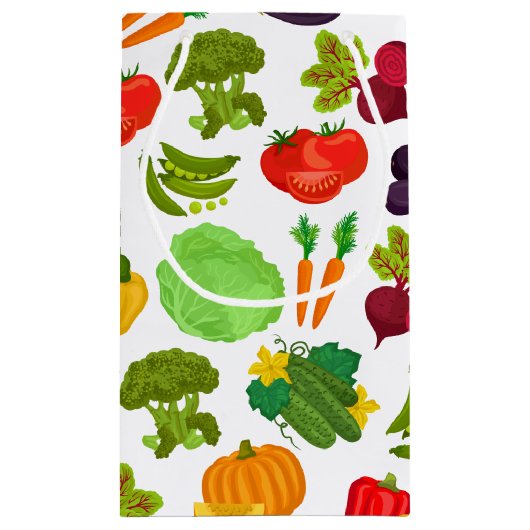 Vegetables Seamless Vegan Pattern Klein Cadeauzakje (Achterkant)