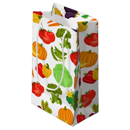 Vegetables Seamless Vegan Pattern Klein Cadeauzakje (Voorkant Gekanteld)