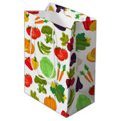 Vegetables Seamless Vegan Pattern Medium Cadeauzakje (Achterkant Gekanteld)