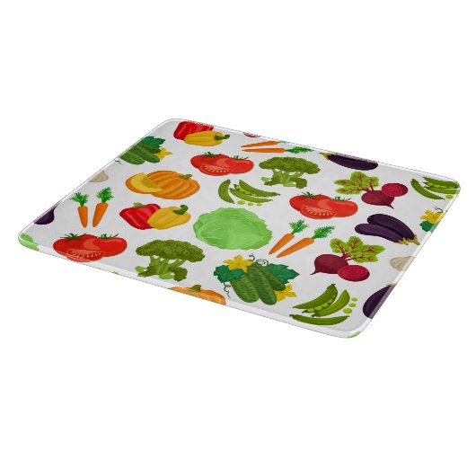 Vegetables Seamless Vegan Pattern Snijplank (Hoek)