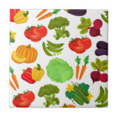 Vegetables Seamless Vegan Pattern Tegeltje (Voorkant)