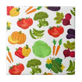 Vegetables Seamless Vegan Pattern Tegeltje