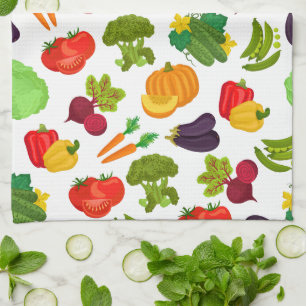 Vegetables Seamless Vegan Pattern Theedoek