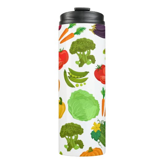 Vegetables Seamless Vegan Pattern Thermosbeker (Voorkant)