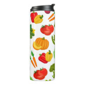 Vegetables Seamless Vegan Pattern Thermosbeker (Gedraaid links)