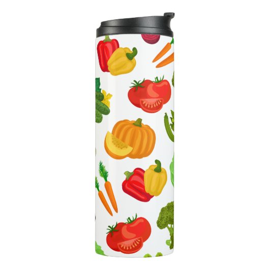 Vegetables Seamless Vegan Pattern Thermosbeker (Gedraaid links)