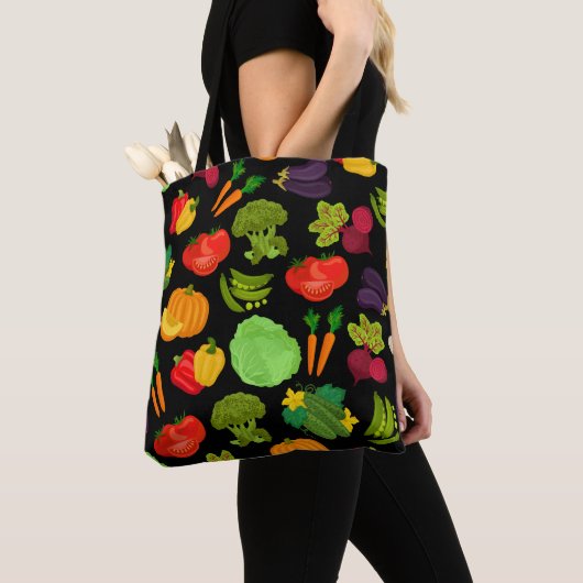 Vegetables Seamless Vegan Pattern Tote Bag (Dichtbij)