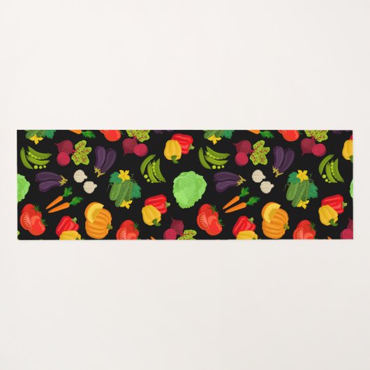 Vegetables Seamless Vegan Pattern Yogamat (Achterkant (horizontaal))